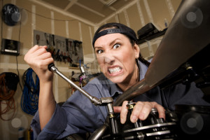 Funny Female Hispanic Mechanic stock photo, Funny female Hispanic ...