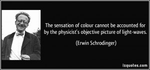The sensation of colour cannot be accounted for by the physicist's ...