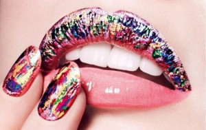 Beautiful lip art ideas with colorful foil