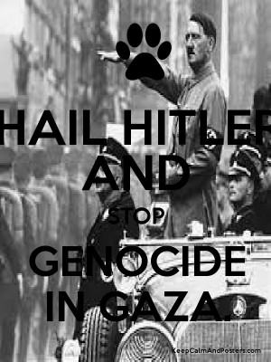 HAIL HITLER AND STOP GENOCIDE IN GAZA. Poster