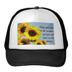 Helen Keller Quote with Sunflower Mesh Hat