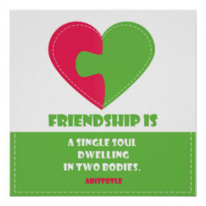 Friendship soul & body nice quote designed poster