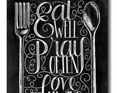 Quote, Kitchen Sign, Kitchen Art, Chalk Art Print, Kitchen Chalkboard ...