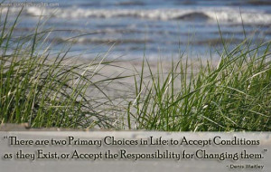 There Are Two Primary Choices In Life To Accept Conditions