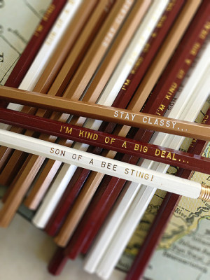 Quote Pencils // $15 // Etsy seller Earmark makes lots of pencil quote ...