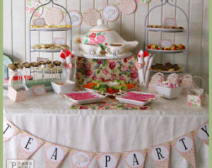 Tea Party Printables - DIY Party Su pplies and Decorations - Complete ...