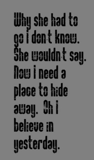 Beatles - Yesterday - song lyrics, music lyrics, song quotes, music ...