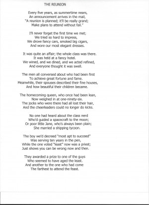 Class Reunion Poems Quotes. QuotesGram