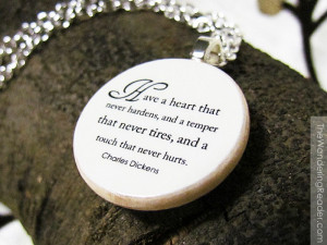 Inspirational Charles Dickens Kindness Quote Necklace 