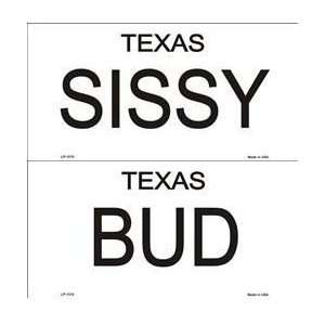 Bud and Sissy Texas License Plates Tags Urban Cowboy Everything Else