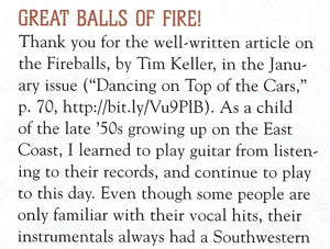Thanks to John Subik for his kind letter in the March 2013 issue.