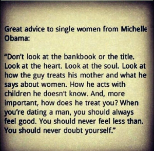 Michelle Obama: advice to single women