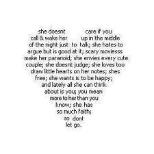... draw little hearts on her notes; she's free; she wants to be happy