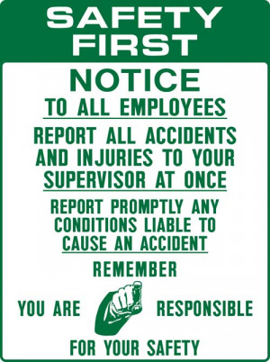 Safety First Report All Accidents & Injuries