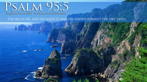 Bible Verses Psalm 95:5 Ocean Cliffs HD Wallpaper