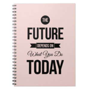 Pink The Future Inspirational Quote Spiral Notebooks