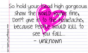 Hold Your Head High Quote — Unknown (by request)