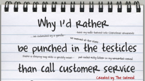 Why I'd rather be punched in the testicles than call customer service