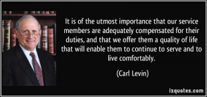 It is of the utmost importance that our service members are adequately ...