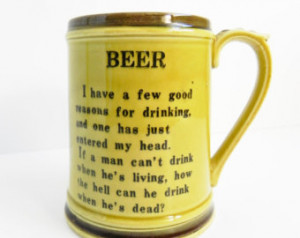 ... Brown 1970s Ale Tea Drink Kitchen Poem Quote Funny Sarcastic Drunk