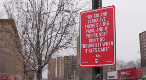 Rap Quotes” street signs by artist Jay Shells: LA Edition