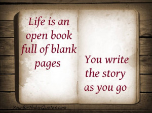 Quotes, about, life, open, book, blank, pages, story