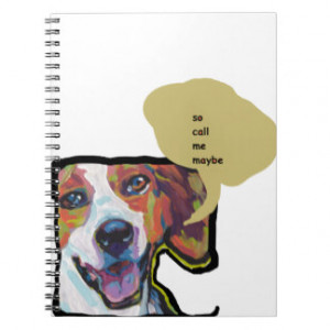 American Foxhound Pop Dog Art with funny dog quote Spiral Notebook