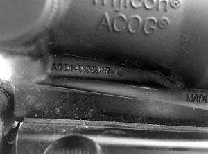 Trijicon serial number on U.S. Army 