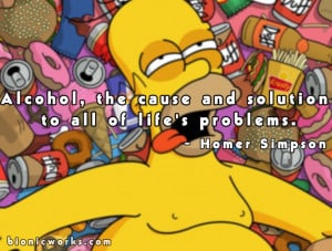 Send a Homer Simpson funny alcohol quote ecard