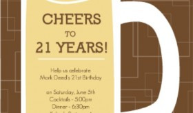 Brown Beers Cheers (Set) 21st Birthday Invitation wording