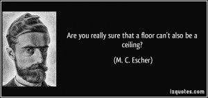 Are you really sure that a floor can't also be a ceiling? - M. C ...