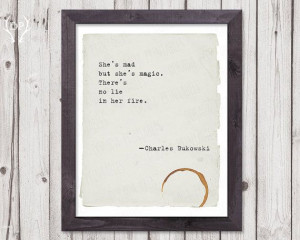 Typewriter quote shes mad Bukowski printable by DoradaPrintables, $5 ...