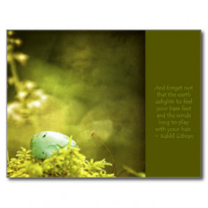 Robins Egg on Moss Photo with Inspirational Quote Postcard