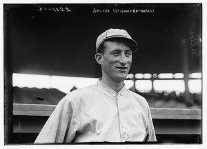 Roger Bresnahan, St. Louis, NL, Miller Huggins in background