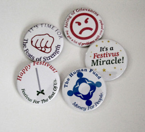 Seinfeld Festivus Set Pinback Button Badge Magnet Funny Quote Slogan ...