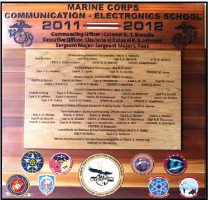 ... Regimental Plaque -Communications School Organization & Officer List