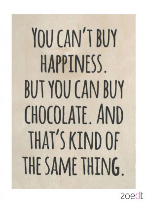 Houten kaartje met de tekst You can't buy happiness... Aan de ...