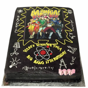 ... Shop / Cakes / Birthday Cakes / (1466) Bazinga-Big Bang Birthday Cake
