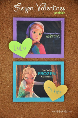 Printable Frozen Valentines from lulupickles.com