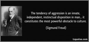 The tendency of aggression is an innate, independent, instinctual ...