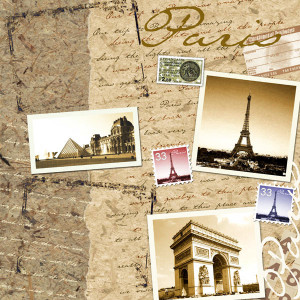 Scrapbook Customs - World Collection - France - 12 x 12 Paper - Paris