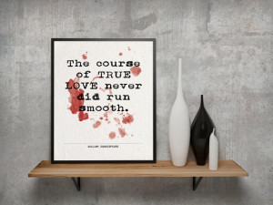 Shakespeare , Minimalist Art Print, Love Quote Poster , Instant ...