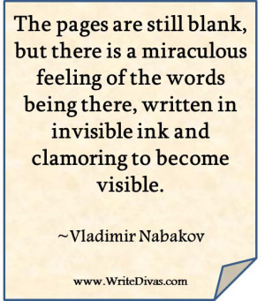 are still blank, but there is a miraculous feeling of the words being ...