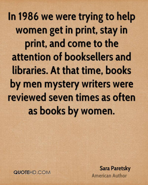 ... mystery writers were reviewed seven times as often as books by women