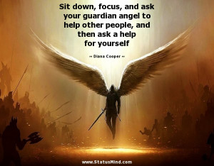 Sit down, focus, and ask your guardian angel to help other people, and ...