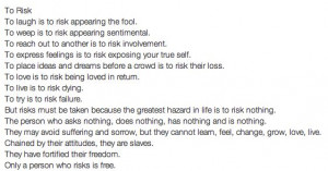To Risk….