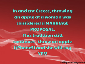 Throwing an apple at a woman...