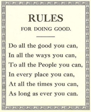 Rules for doing good