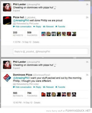 cheating on dominos with pizza hut twitter tweet funny pics pictures ...