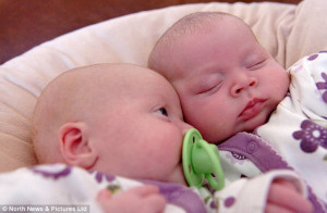 Twin sisters: Babies Scarlett (left) and Bella Herring have both been ...